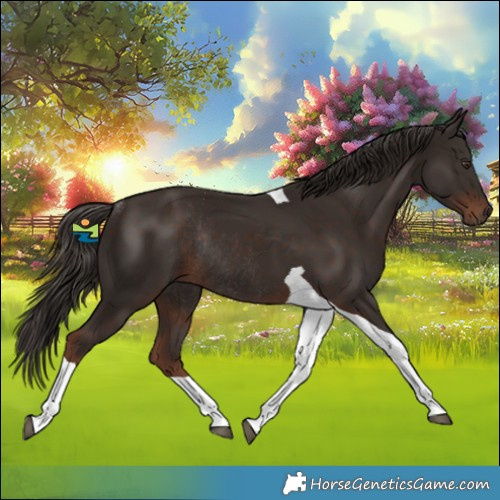 Horse Color:Liver Chestnut Tobiano Rabicano