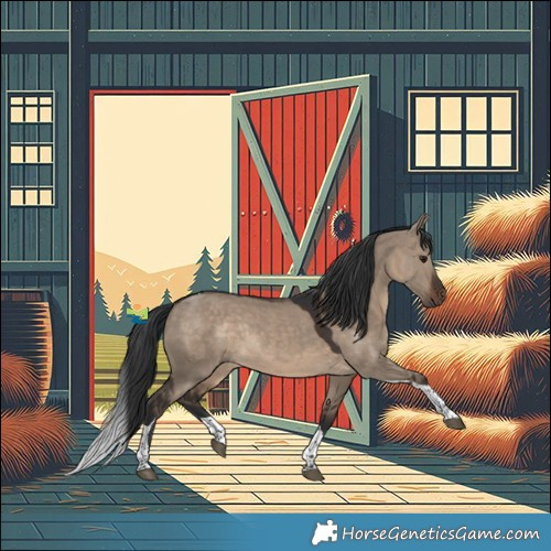 Horse Color:Brown Dun Tobiano Rabicano 