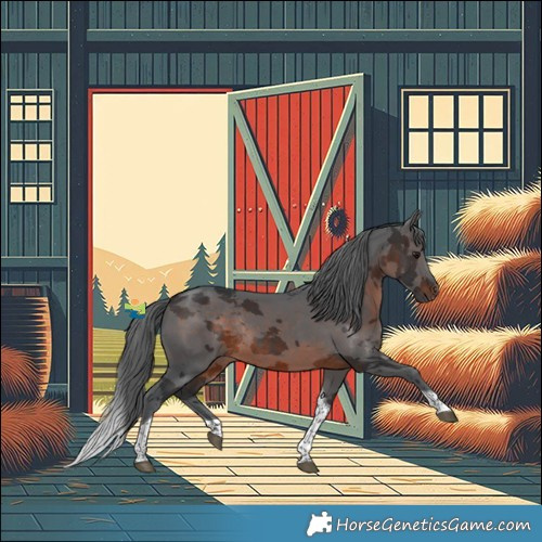 Horse Color:Brown Merle Tobiano Rabicano