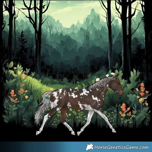 Horse Color:White Spotted Silver Brown Tobiano 