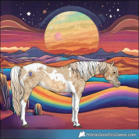Horse Color:Chocolate Palomino Dun Tobiano Snowflake Varnish and Chocolate Palomino Dun Tobiano Snowflake Varnish