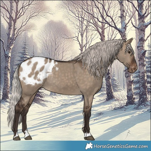 Horse Color:Silver Brown Dun Blanket Rabicano