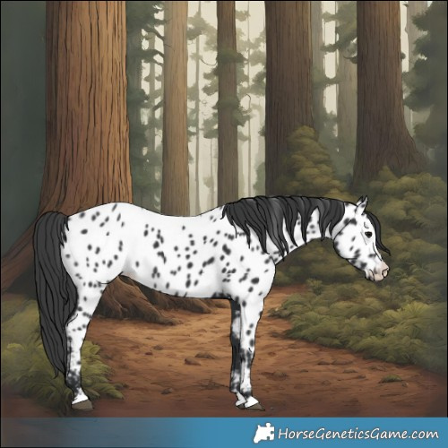 Horse Color:Black Near Leopard