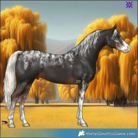 Horse Color:Powder White Liver Chestnut Mushroom
