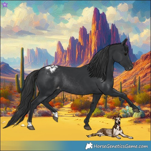 Horse Color:Black Blanket Rabicano