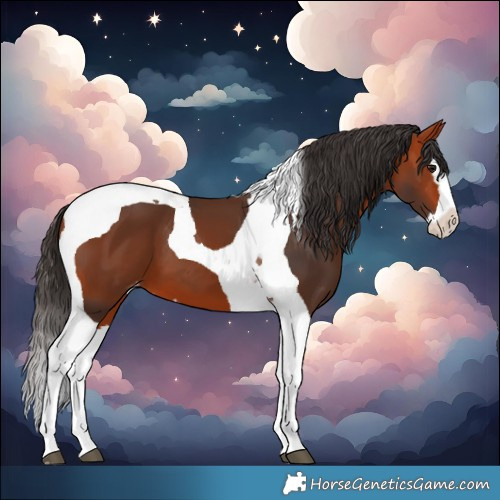 Horse Color:Bay Splash Tobiano Varnish 