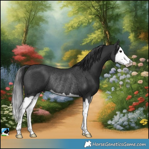 Horse Color:Black Splash Rabicano 