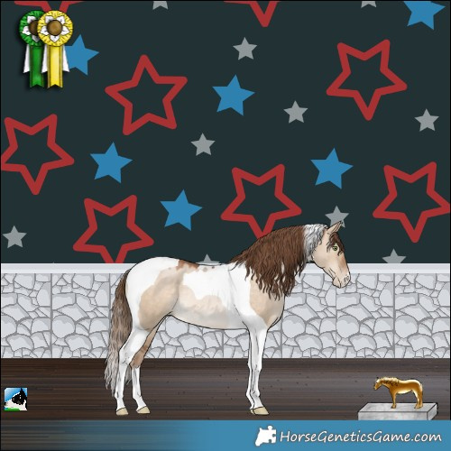 Horse Color:Brown Pearl Dun Tobiano Rabicano