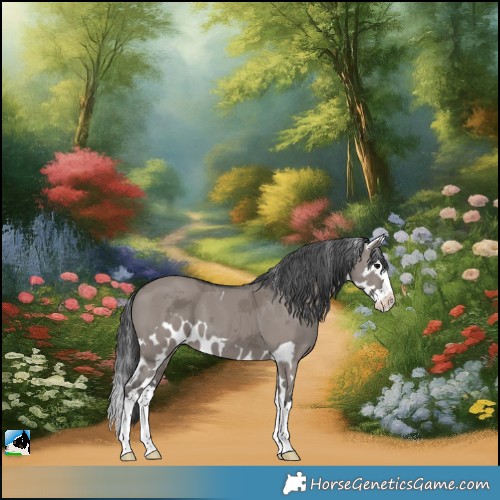 Horse Color:Grullo Merle Splash Skewed LP Spotted 