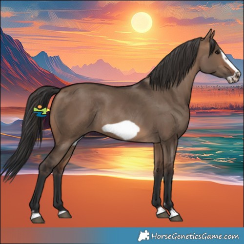Horse Color:Brown Dun Frame Rabicano 