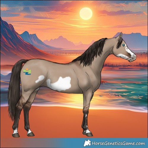 Horse Color:Liver Red Dun Frame Rabicano