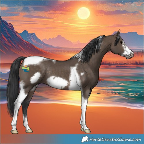 Horse Color:Brown Dun Tobiano Frame Rabicano 