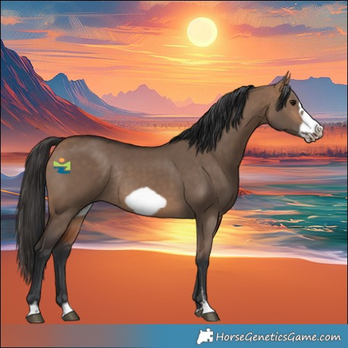 Horse Color:Bay Dun Frame Rabicano