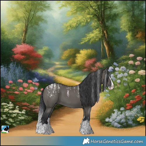 Horse Color:Powder White Grullo Splash 