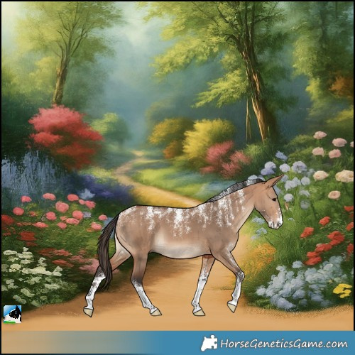 Horse Color:Powder White Bay Dun Brindle