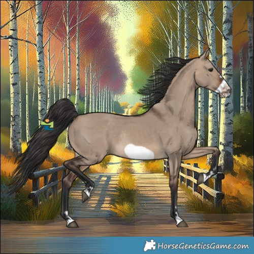 Horse Color:Brown Dun Frame Rabicano