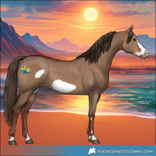 Horse Color:Liver Red Dun Frame Rabicano