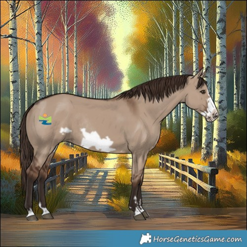 Horse Color:Liver Red Dun Frame Rabicano