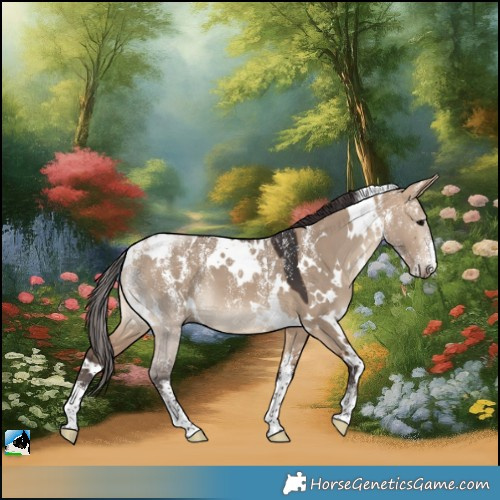 Horse Color:Powder White White Spotted Bay Dun 