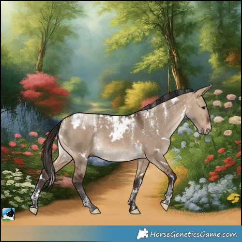 Horse Color:Powder White White Spotted Bay Dun