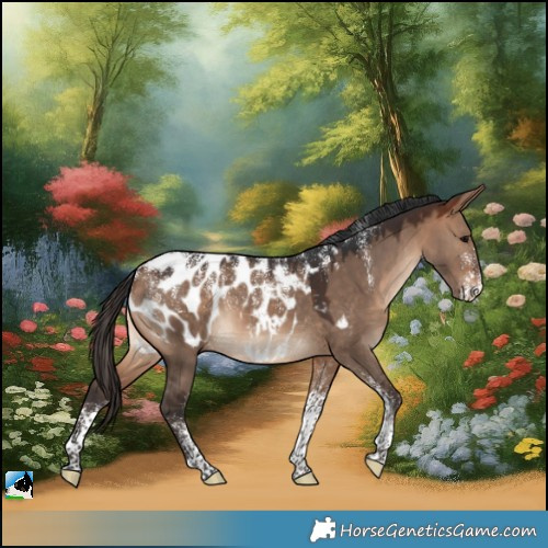 Horse Color:Powder White Bay Dun Near Leopard