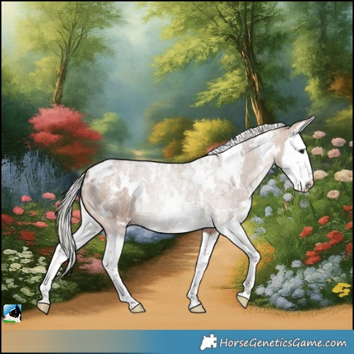 Horse Color:Powder White White Spotted Silver Bay Dun Splash Brindle