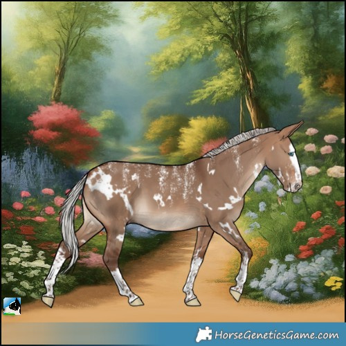 Horse Color:Powder White White Spotted Silver Bay Dun Splash