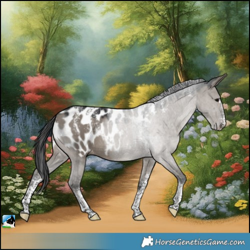 Horse Color:Powder White Grullo Near Leopard Rabicano