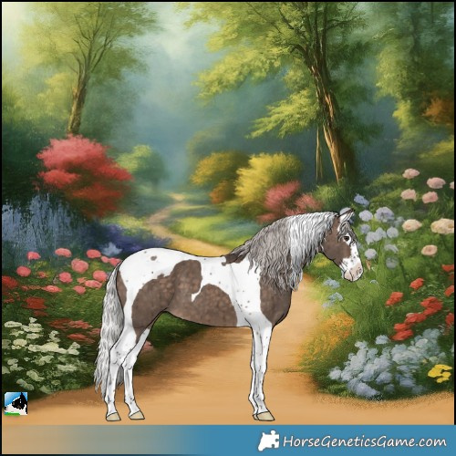 Horse Color:Silver Brown Dun Splash Tobiano Brindle 