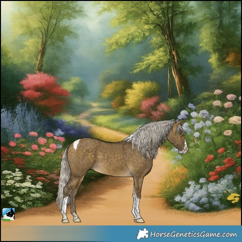Horse Color:Silver Buckskin Dun Splash Tobiano Rabicano Brindle 