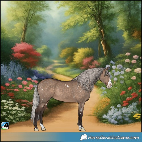 Horse Color:White Spotted Silver Bay Dun Splash Rabicano 