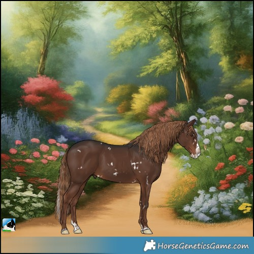 Horse Color:White Spotted Liver Chestnut Splash 