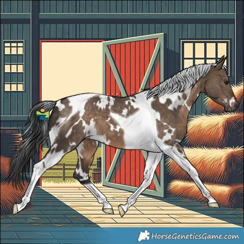 Horse Color:White Spotted Brown Dun Tobiano 