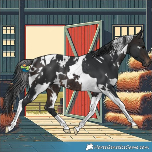 Horse Color:White Spotted Brown Tobiano Rabicano 