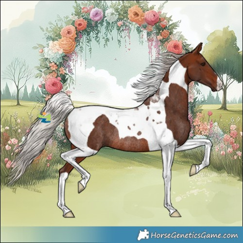 Horse Color:Silver Bay Tobiano Rabicano