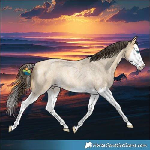 Horse Color:Amber Cream Champagne Roan Splash Rabicano