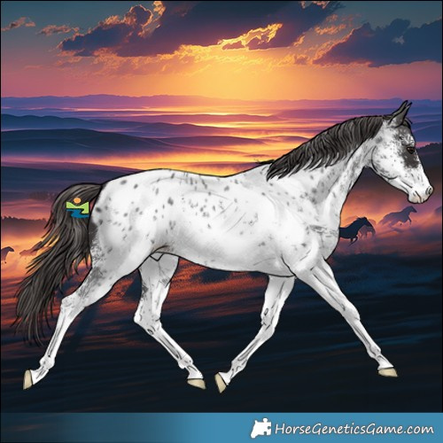 Horse Color:White Spotted Smoky Blue Roan Near Leopard 