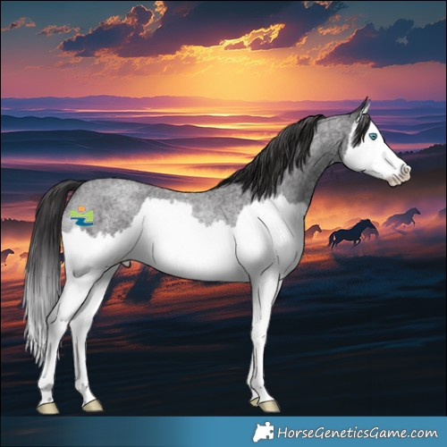 Horse Color:Smoky Blue Roan Splash Rabicano 