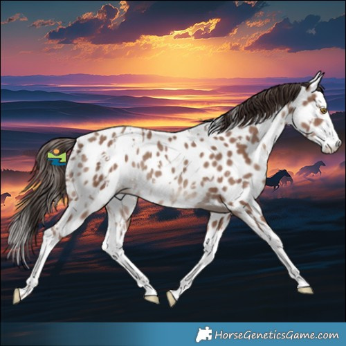 Horse Color:White Spotted Classic Champagne Splash Near Leopard Rabicano