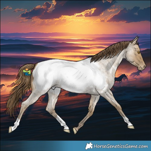 Horse Color:Classic Cream Champagne Roan Snowcap 