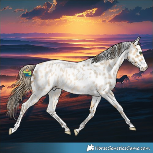 Horse Color:Amber Cream Champagne Roan Leopard Rabicano