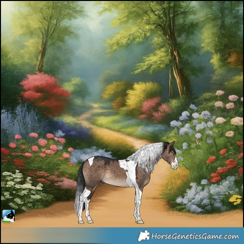Horse Color:Brown Dun Splash Tobiano Rabicano