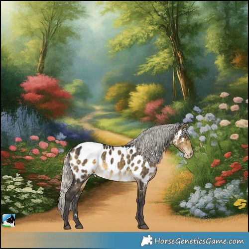 Horse Color:White Spotted Silver Buckskin Dun Near Leopard Rabicano Brindle