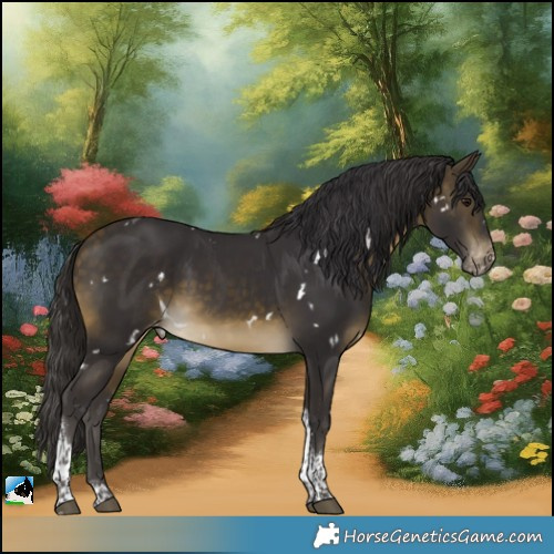 Horse Color:White Spotted Buckskin Tobiano Varnish 