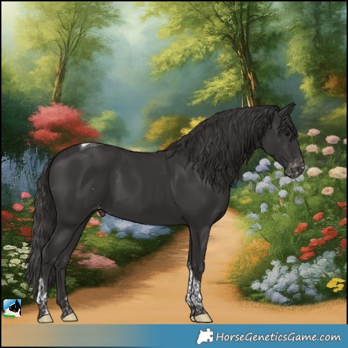 Horse Color:Smoky Black Tobiano Varnish 