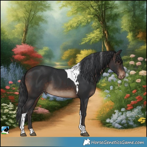 Horse Color:Bay Tobiano Varnish
