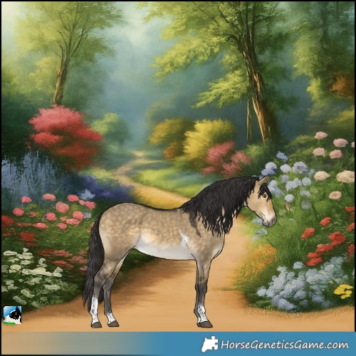 Horse Color:Buckskin Dun Tobiano Rabicano 
