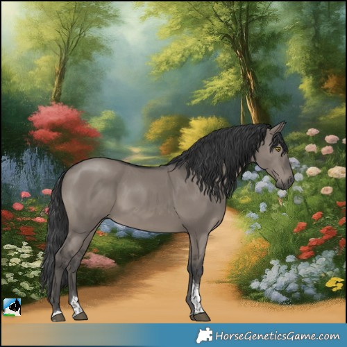 Horse Color:Grullo Tobiano Rabicano 