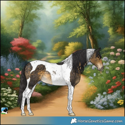 Horse Color:Buckskin Tobiano Rabicano