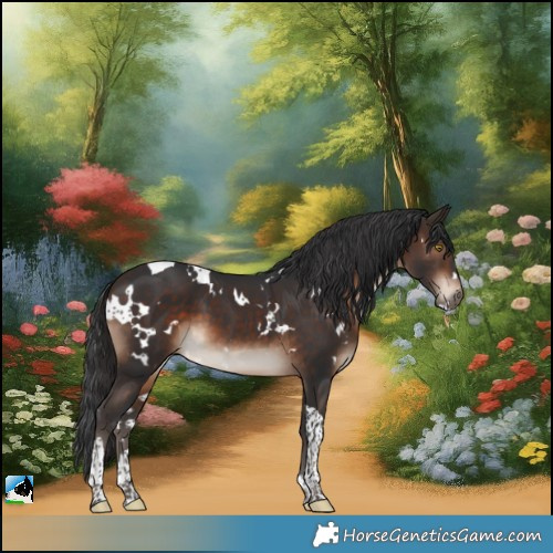 Horse Color:White Spotted Bay Tobiano